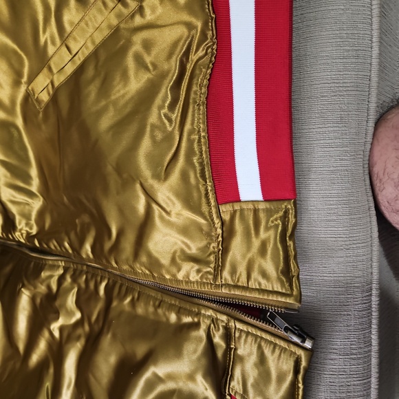 Mitchell and Ness Satin Gold San Francisco 49ers Heavyweight Jacket. XXL - Picture 15 of 16